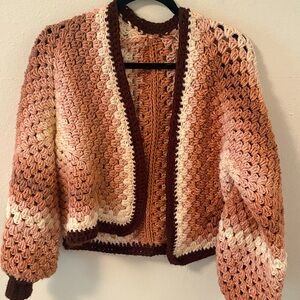 One of a kind, handmade cardigan. 100% real cotton yarn🩷